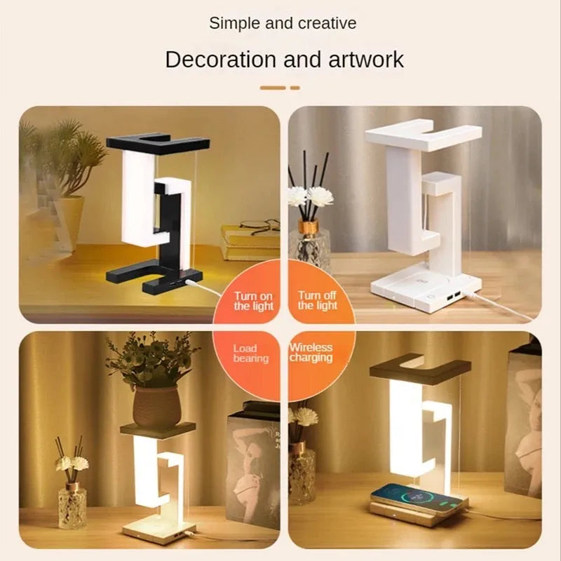Creative Smartphone Wireless Charging Suspension Table Lamp Balance Lamp Floating For Home Bedroom - Bellarte Enchanté Creative Smartphone Wireless Charging Suspension Table Lamp Balance Lamp Floating For Home Bedroom